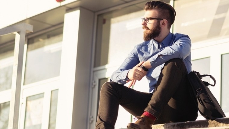 young professional thinking