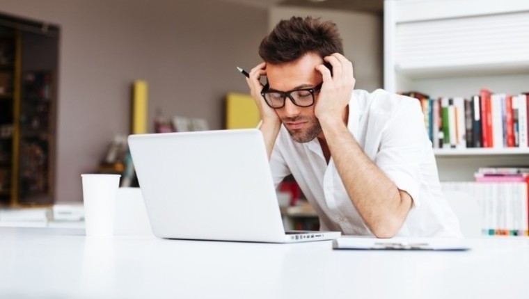 man working on pc