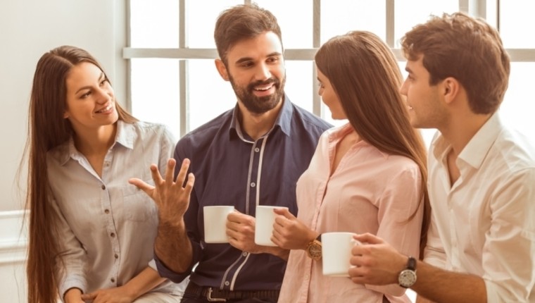 businesspeople talking