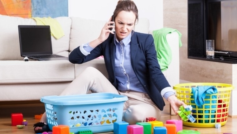 organized woman at home