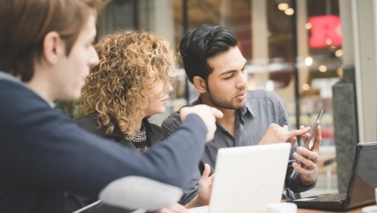 business people talking