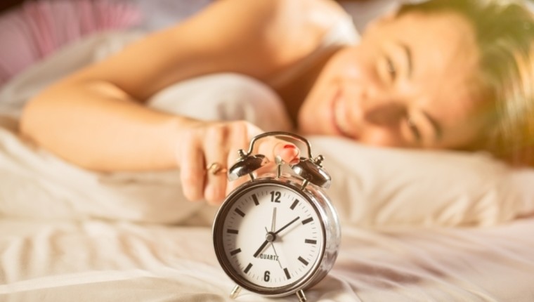 happy woman in the morning
