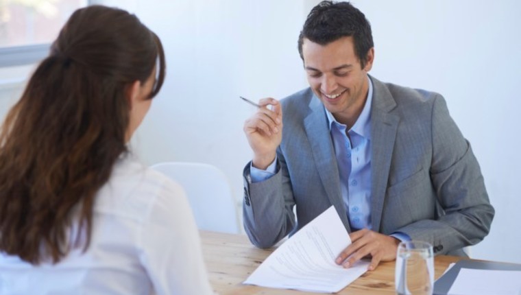 job interviewing a woman
