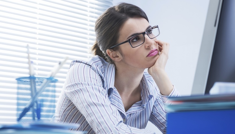 Bored woman at work