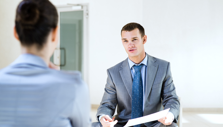 Man at job interview