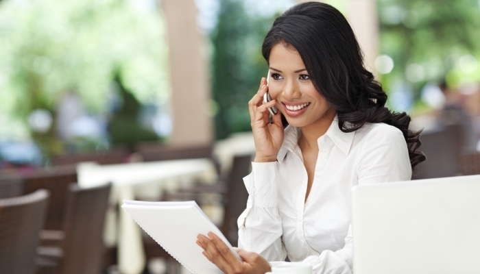 Young woman with notepad