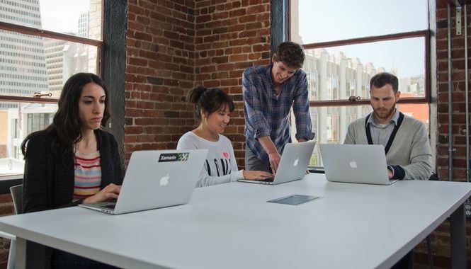 Team working in office