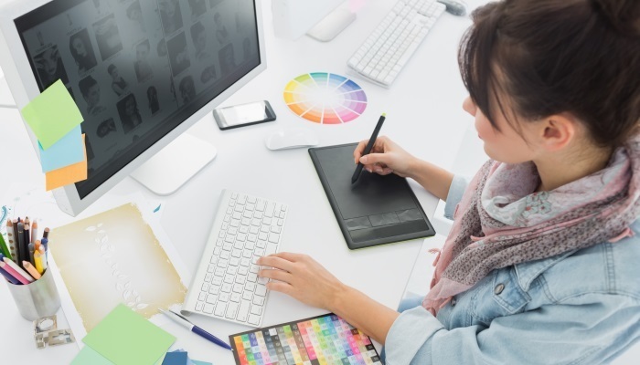 Young woman working on computer