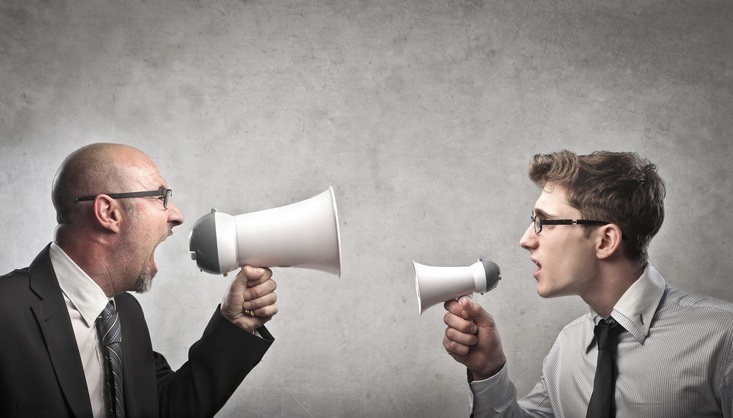 Men yelling at each other