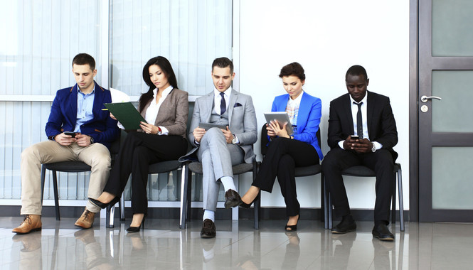 Candidates in waiting room