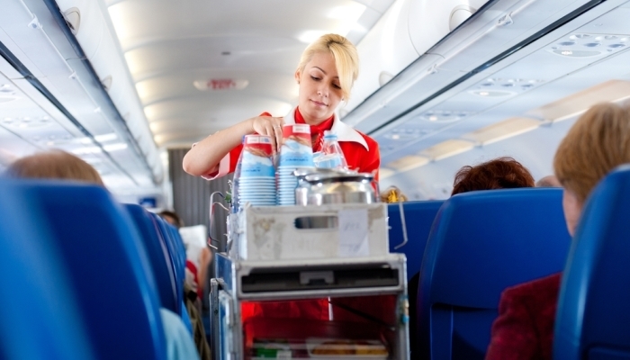 woman working as flight attendant