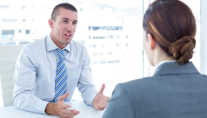 man leading the interview