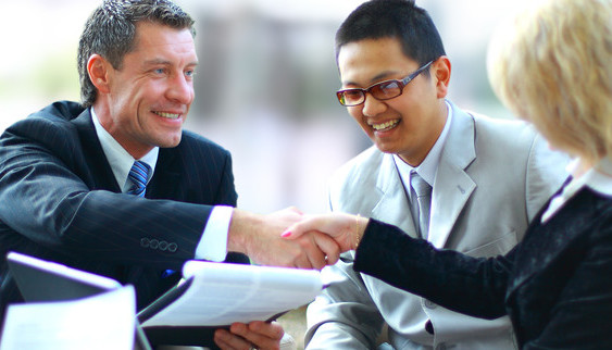 Business people shaking hands