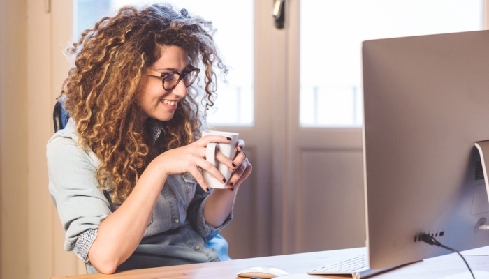 woman working on computer