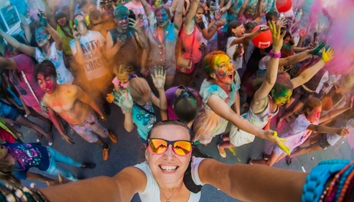 people at colour festival