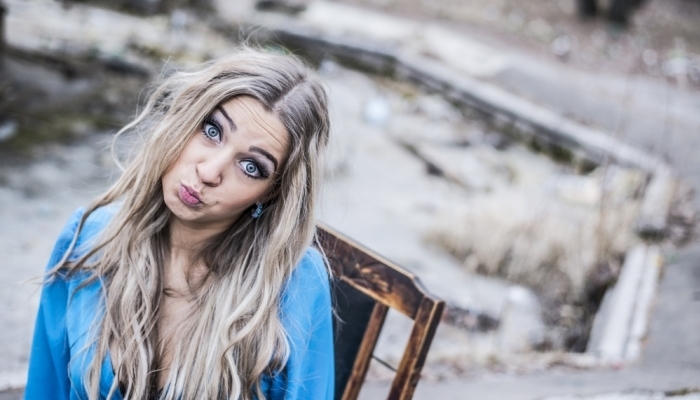 crazy looking girl