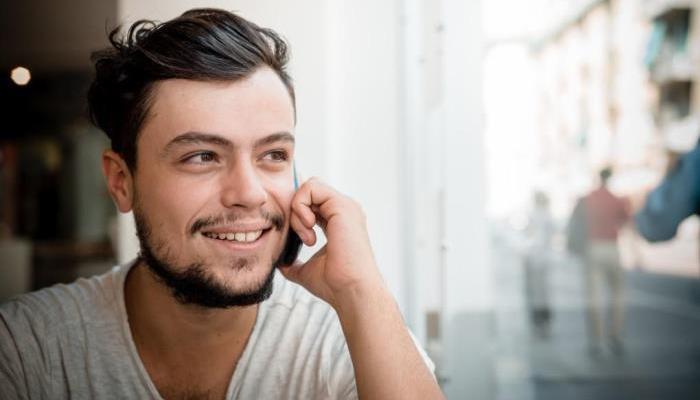 young man with phone