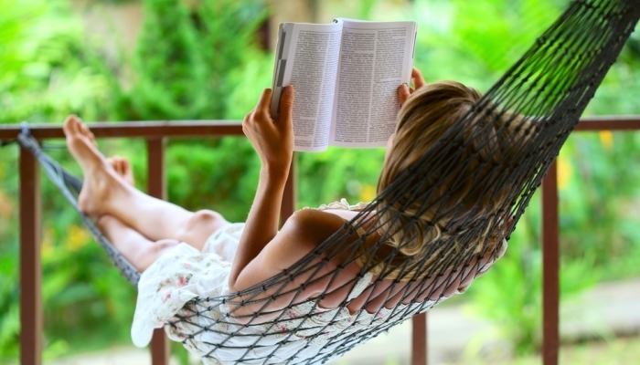 reading a book