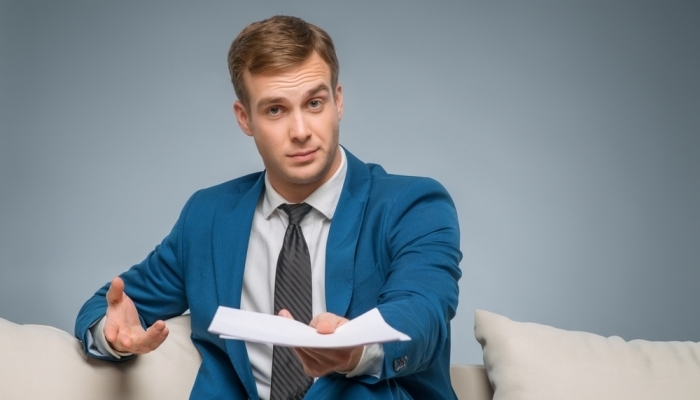 Businessman with papers