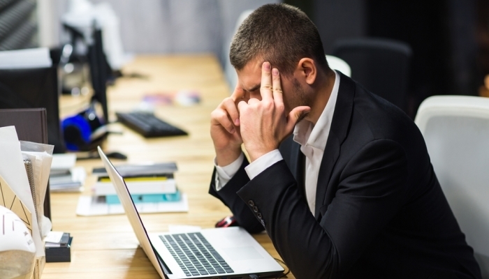 man thinking in the office