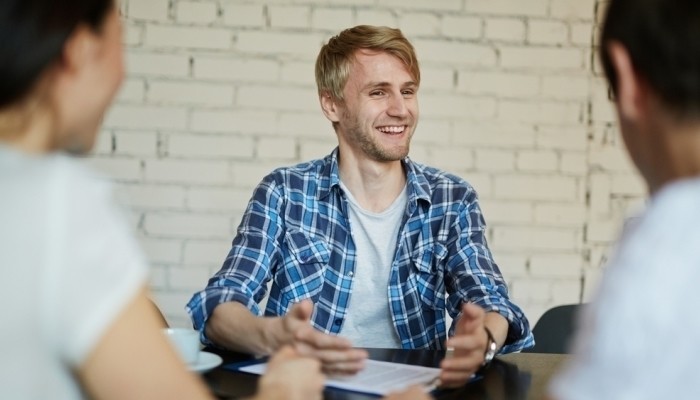 man in job interview