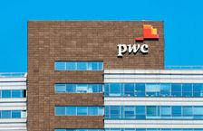 Exterior shot of PwC building in Warsaw, Poland