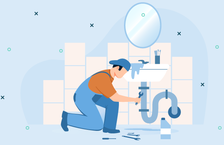 Person figuring out how to become a plumber