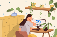 Woman working for Meta from home