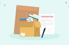 Employee termination letter example with box of employee belongings
