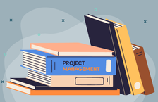 Best project management books stacked