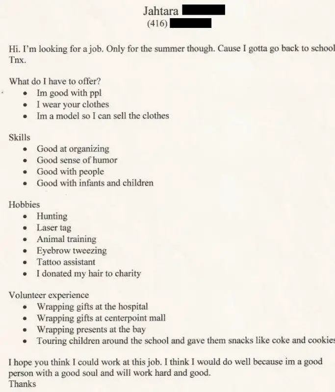 funny resume